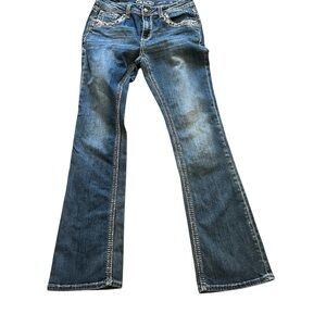 Grace in LA Dark Blue Flare Jeans